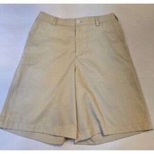 Nike Golf Fit Dry Shorts Mens 30 Beige Khaki Performance Flat Front Activewear